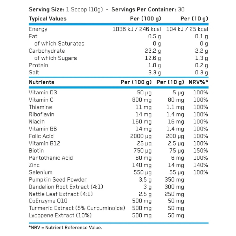 Комплекс для здоров'я передміхурової залози Applied Nutrition Prostate support 300 g /30 servings/ Tropical Punch