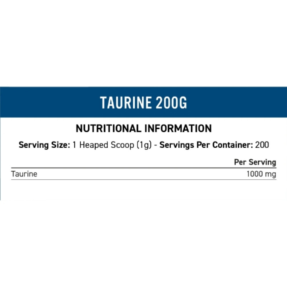 Таурін для спорту Applied Nutrition Taurine 200 g /200 servings/ Unflavored