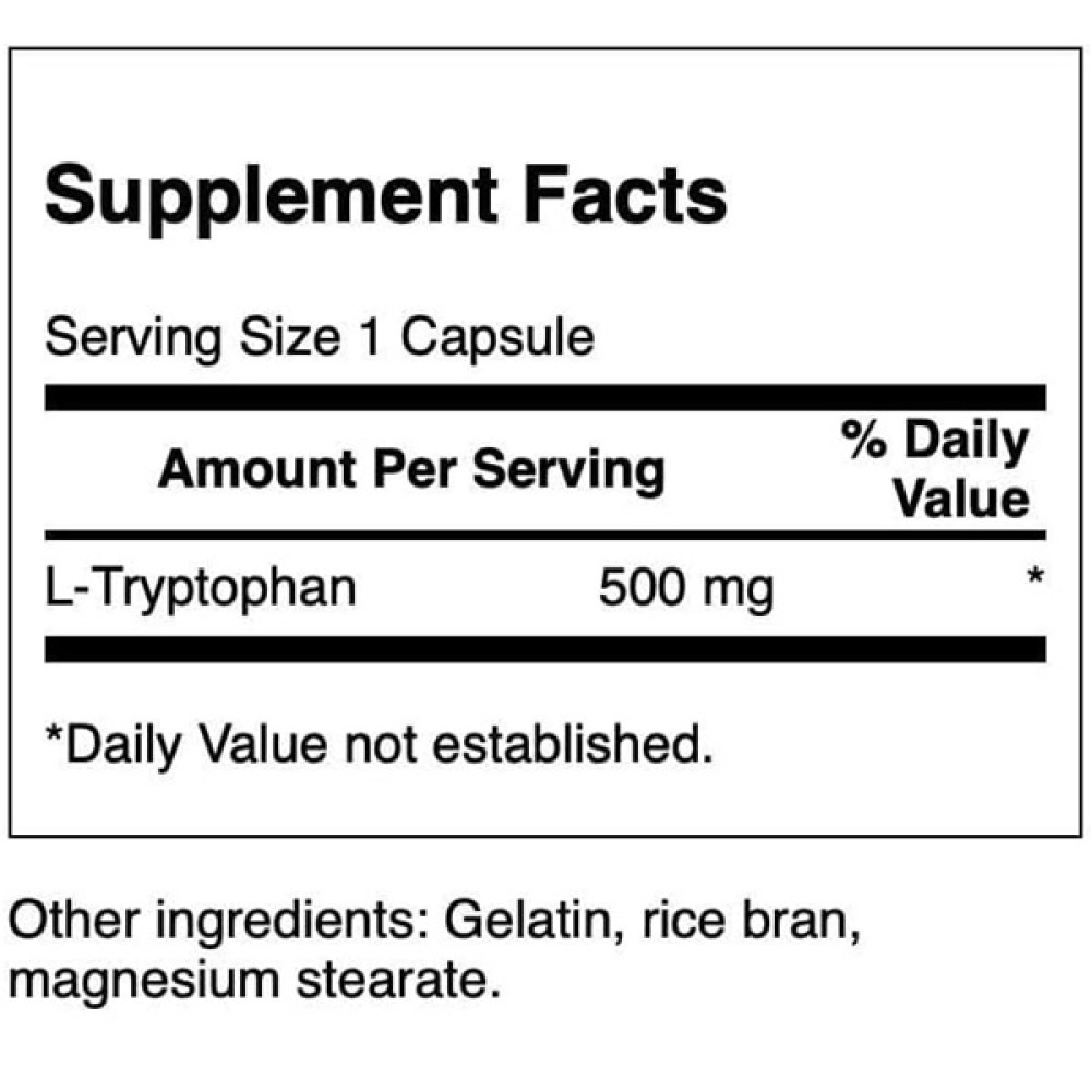 Триптофан Swanson L-Tryptophan 500 mg 60 Caps