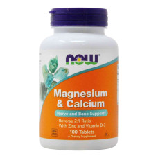 Мікроелемент Кальцій NOW Foods Magnesium & Calcium 100 Tabs