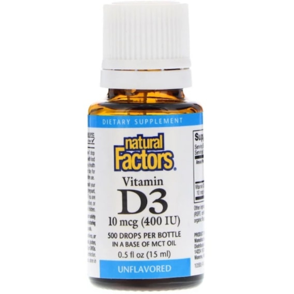 Вітамін D Natural Factors Vitamin D3 Drops 400 IU 15 ml Unflavored NFS-01058