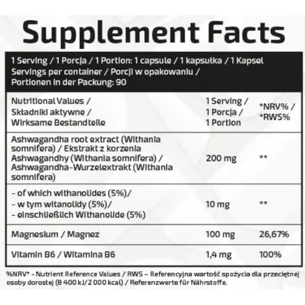Натуральна добавка для спорту IronFlex Ashwadandha KSM-66 + Magnez 90 Veg Caps