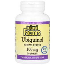 Коензим Natural Factors Ubiquinol Active CoQ10 100 mg 30 Softgels