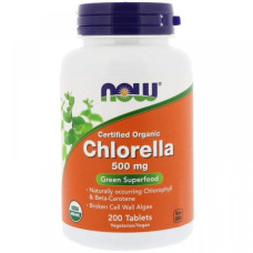 Хлорела NOW Foods Chlorella 500 mg 200 Tabs