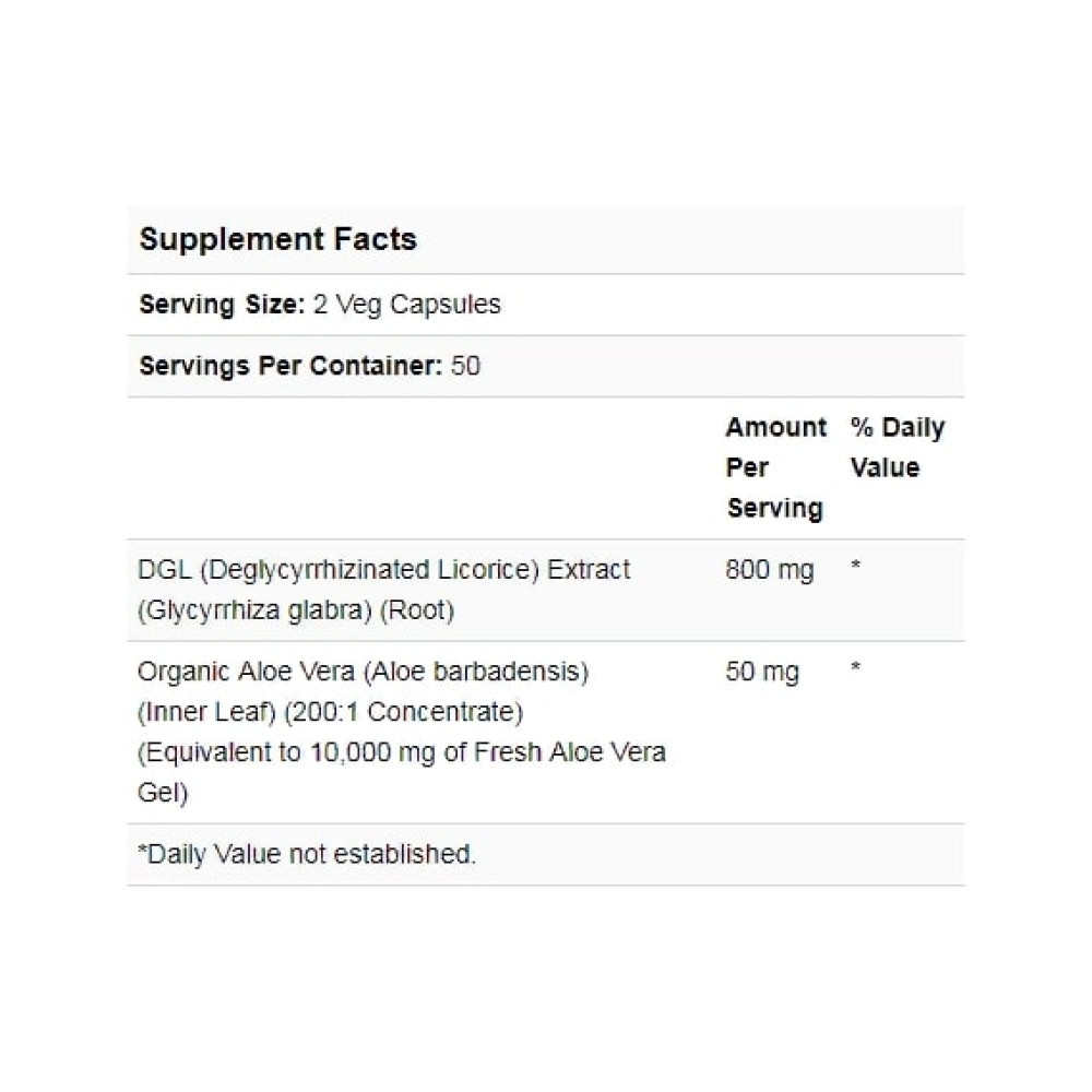 Алое Віра NOW Foods DGL with Aloe Vera 400 mg 100 Veg Caps NF4654