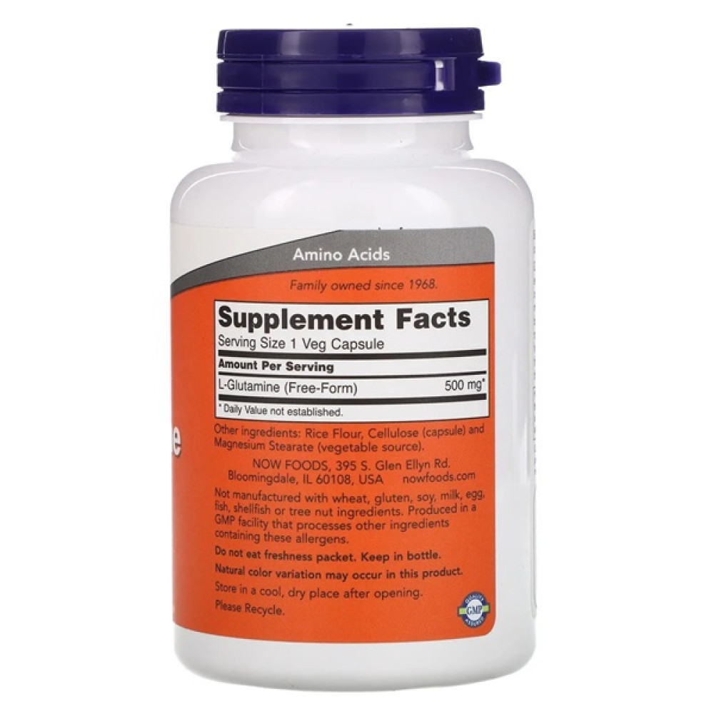 Глютамін NOW Foods L-Glutamine 500 mg 120 Caps