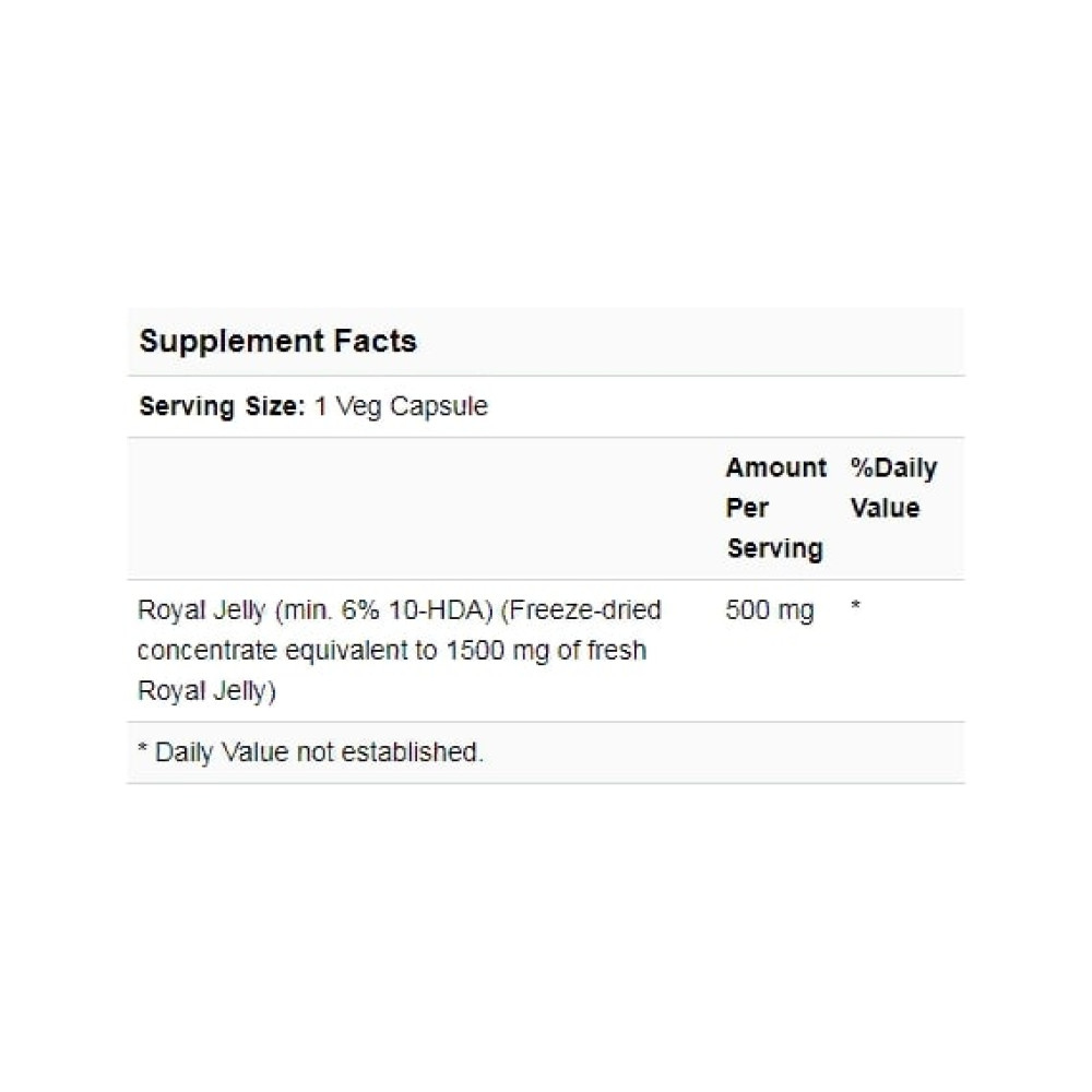Натуральна добавка для імунітету NOW Foods Royal Jelly 1500 mg 60 Veg Caps NF2565