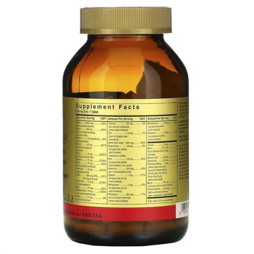 Вітамінно-мінеральний комплекс Solgar Formula V VM-75 Multiple Vitamins with Chelated Minerals 180 Tabs