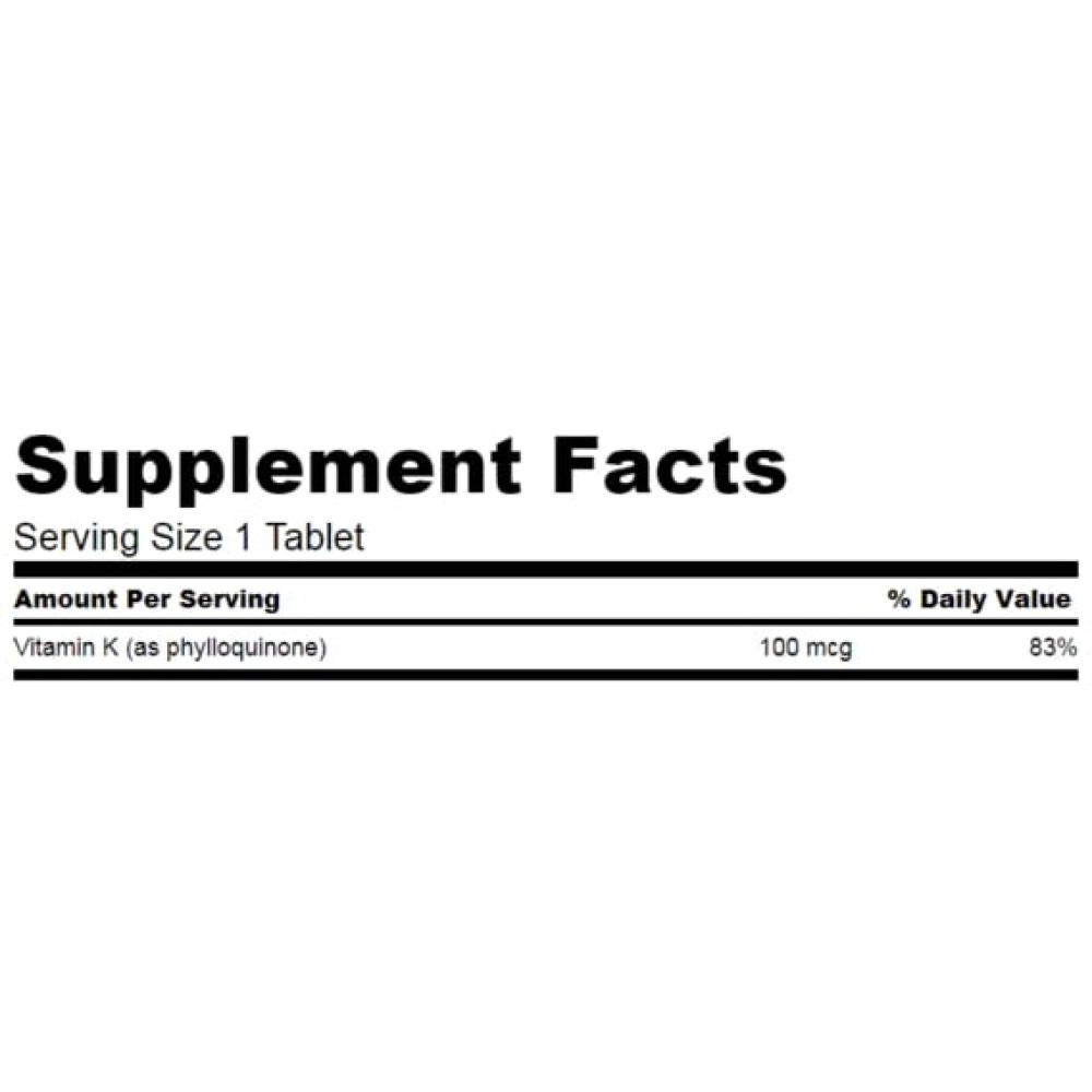 Вітамін K Swanson Vitamin K-1 100 mcg 100 Tabs SWA-01994