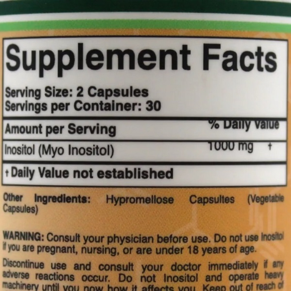 Інозитол Double Wood Inositol 1000 mg (2 caps per serving) 60 Caps