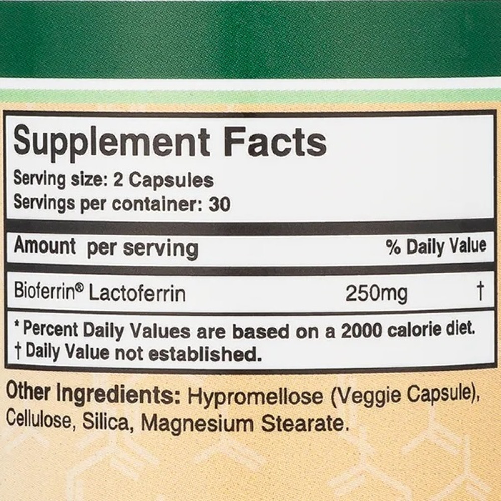 Комплекс для травлення Double Wood Lactoferrin 250 mg 60 Caps