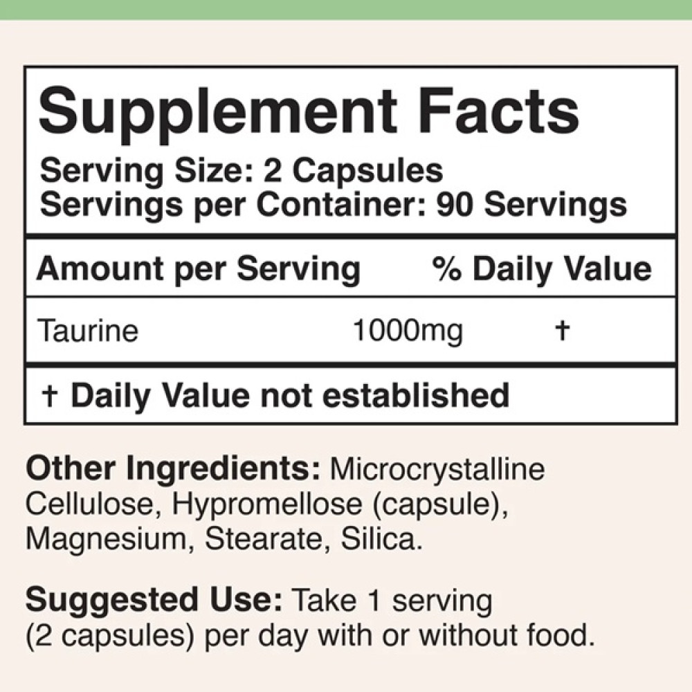 Таурін Double Wood L-Taurine 500 mg 180 Caps