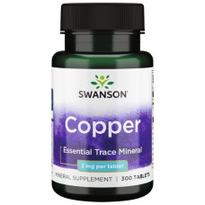 Мікроелемент Мідь Swanson Copper 2 mg 300 Tabs