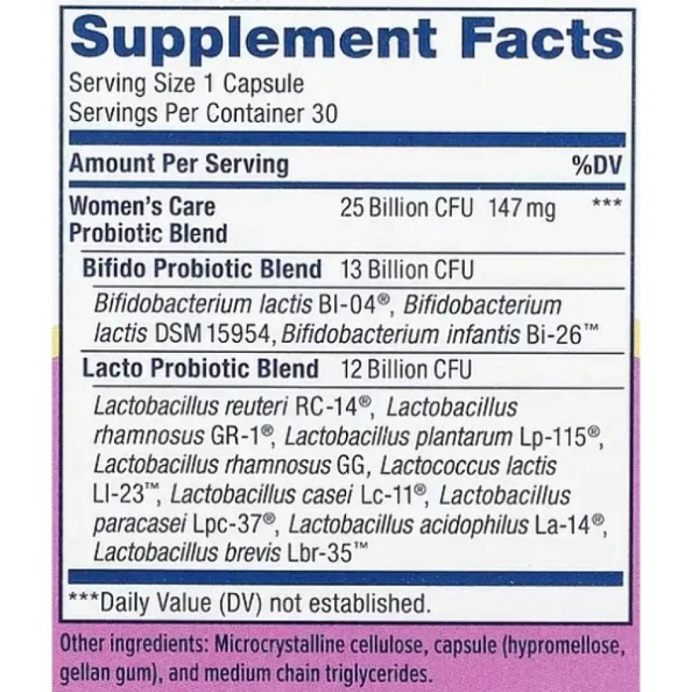 Пробіотик Renew Life Women's Care Probiotic 25 Billion CFU 30 Veg Caps