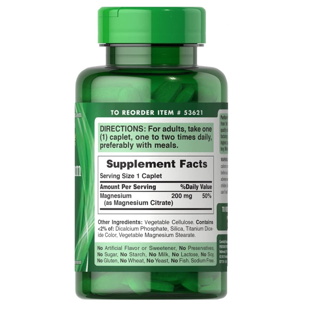 Мікроелемент Магній Puritan's Pride Magnesium Citrate 200 mg 90 Caplets
