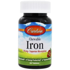 Мікроелемент Залізо Carlson Labs Chewable Iron 30 mg 60 Tabs CAR-55810