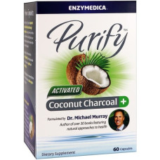 Покращення роботи кишечника Enzymedica Purify, Activated Coconut Charcoal+ 60 Caps ENZ-10065