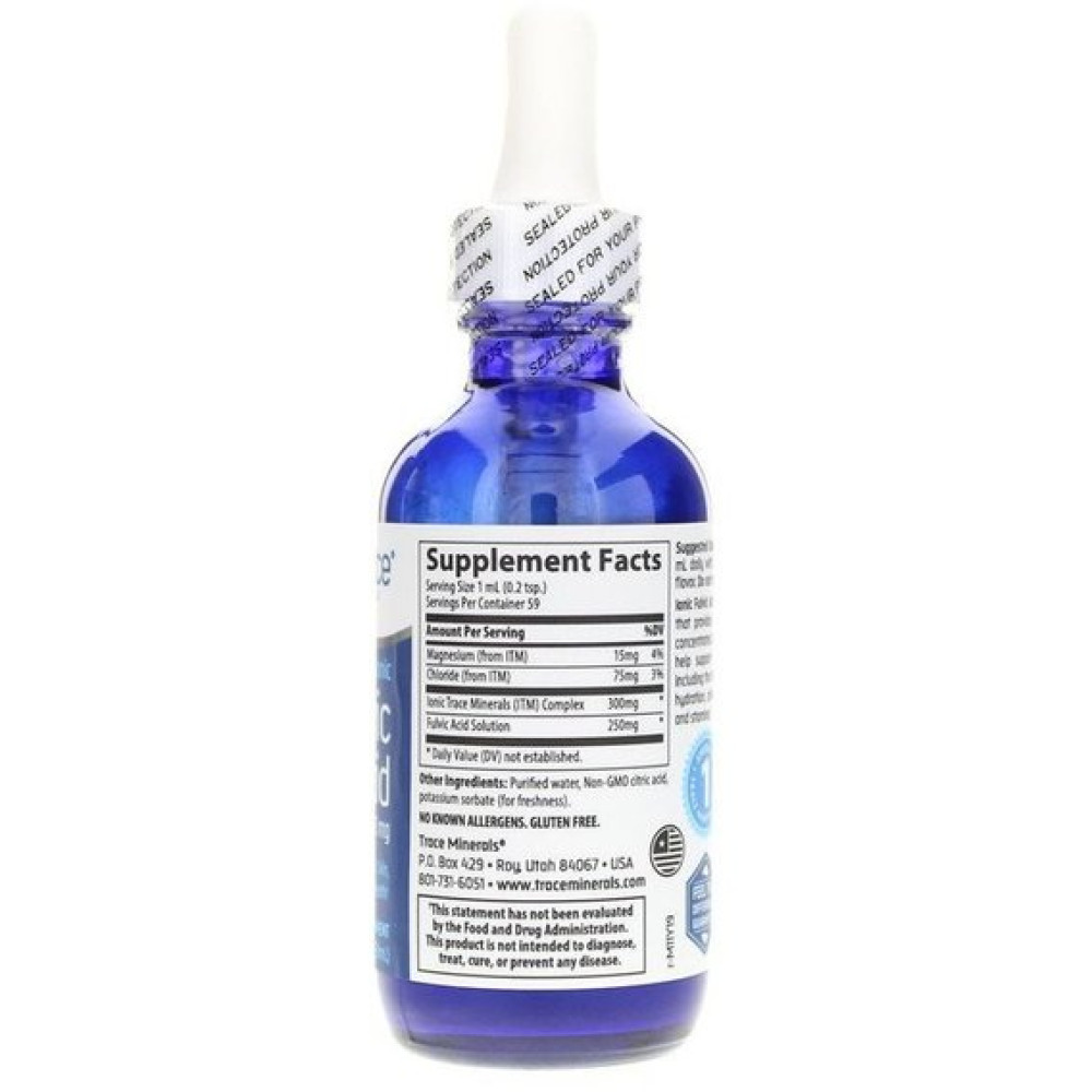 Мультимінеральний комплекс Trace Minerals Ionic Fulvic Acid - 250 mg 2 oz 59 ml TMR-00311