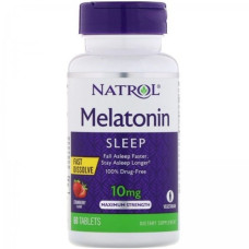 Мелатонін для сну Natrol Melatonin Sleep 10 mg 60 Tabs Strawberry Flavor