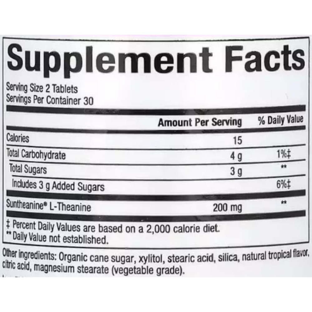 Теанін Natural Factors Stress-Relax Suntheanine L-Theanine 100 mg 60 Chewable Tabs