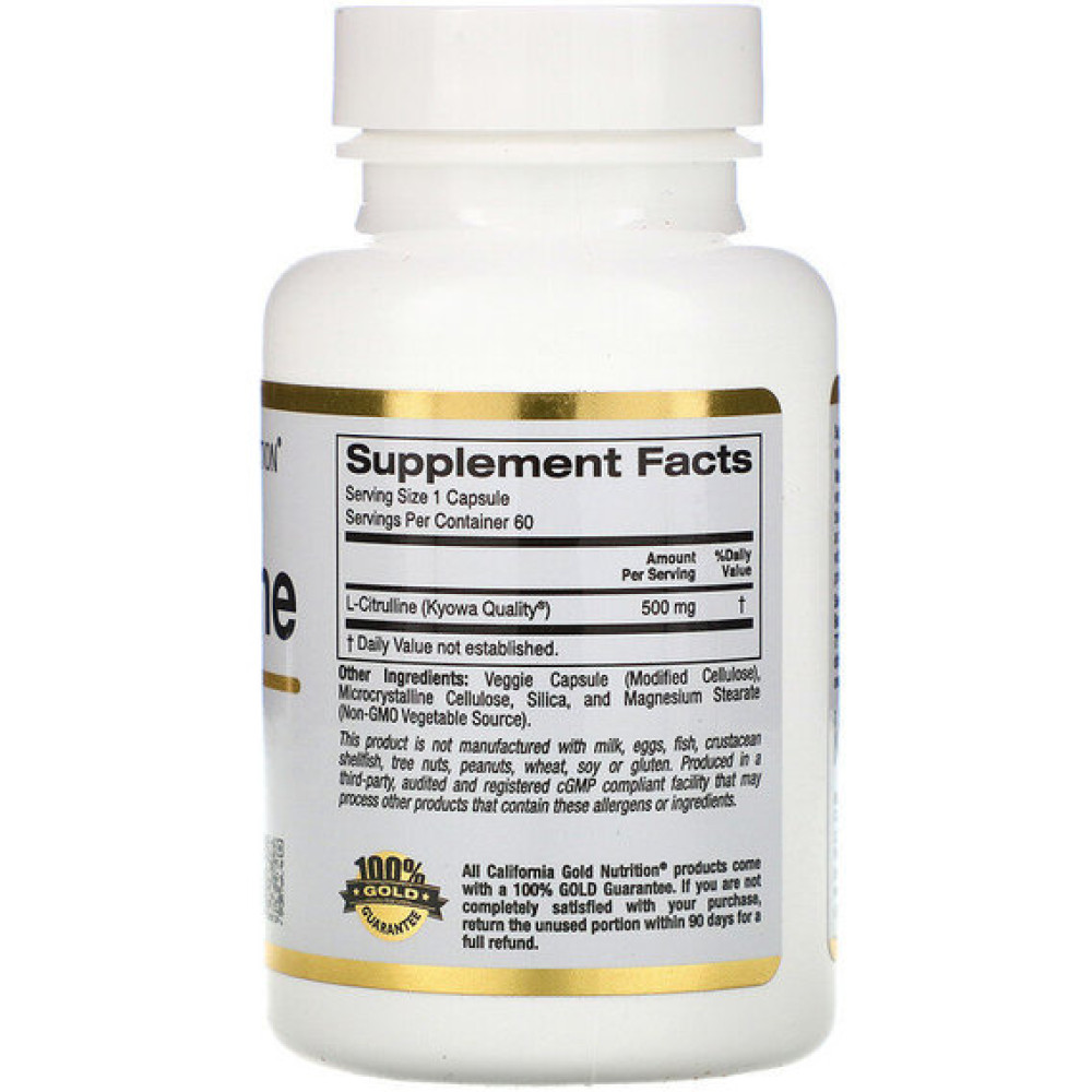 Цитрулін California Gold Nutrition L-Citrulline 500 mg 60 Veg Caps
