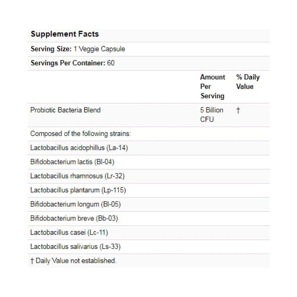 Пробіотик California Gold Nutrition LactoBif Probiotics, 5 Billion CFU 60 Veg Caps CGN00963