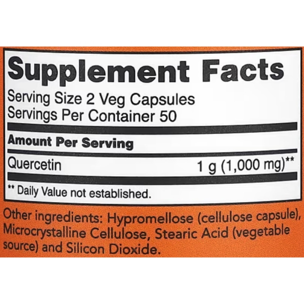 Кверцетін NOW Foods Quercetin 500 mg 100 Veg Caps