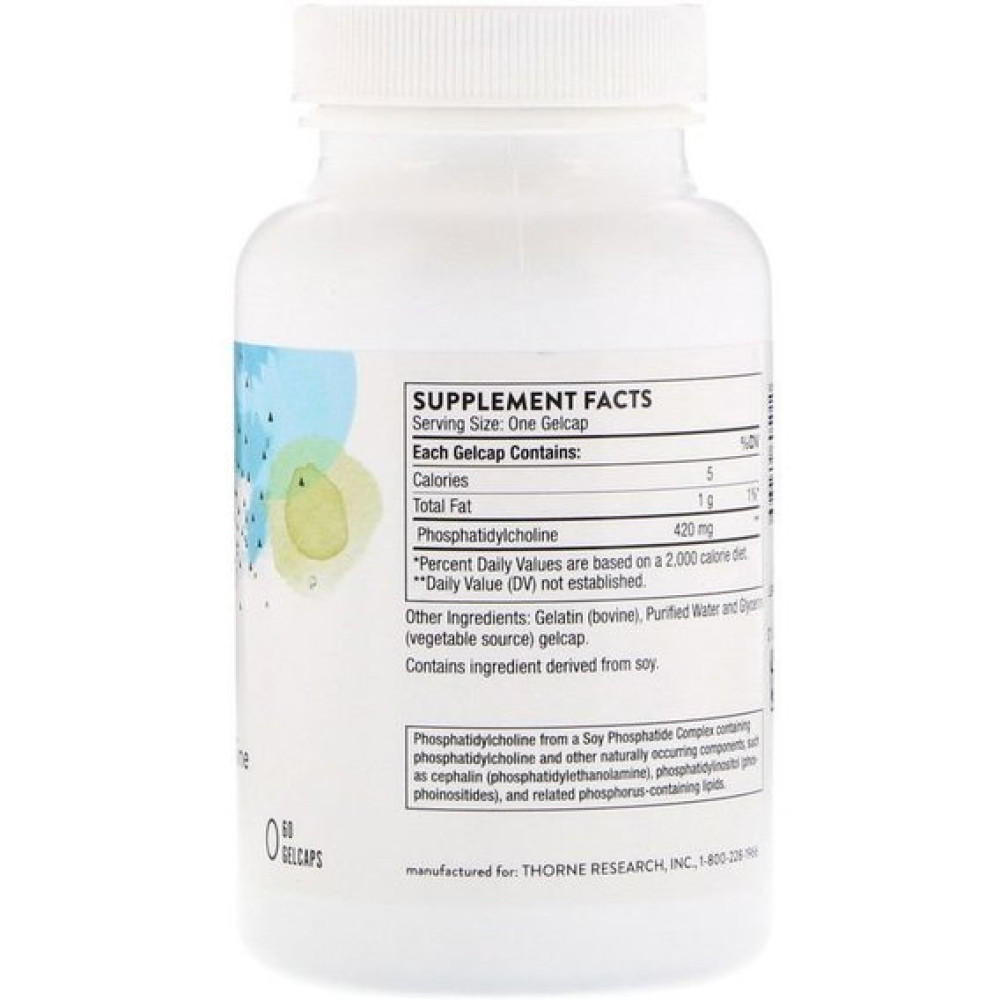 Лецитин Thorne Research Phosphatidyl Choline 60 Gel Caps