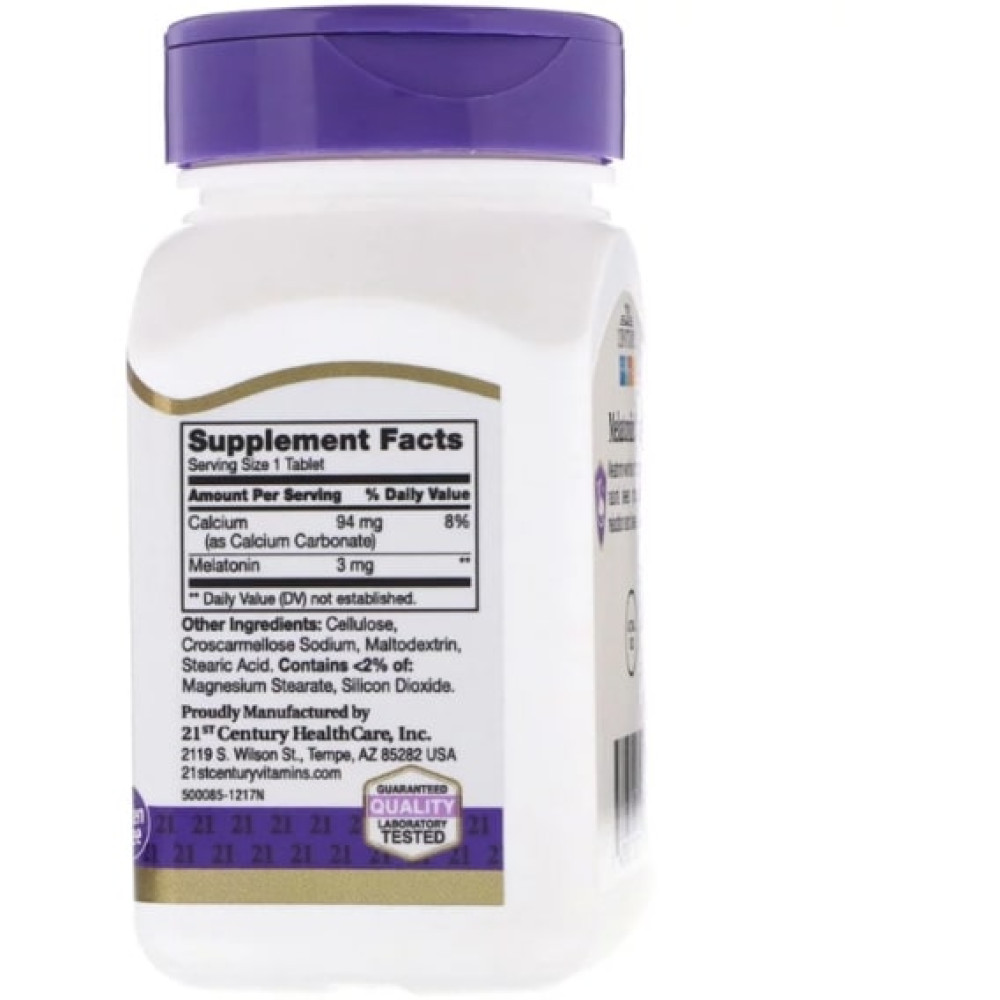 Мелатонін для сну 21st Century Melatonin 3 mg 200 Tabs CEN-22721
