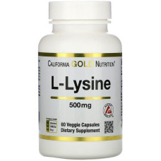 Амінокислота Лізін California Gold Nutrition L-Lysine 500 mg 60 Veg Caps CGN01132