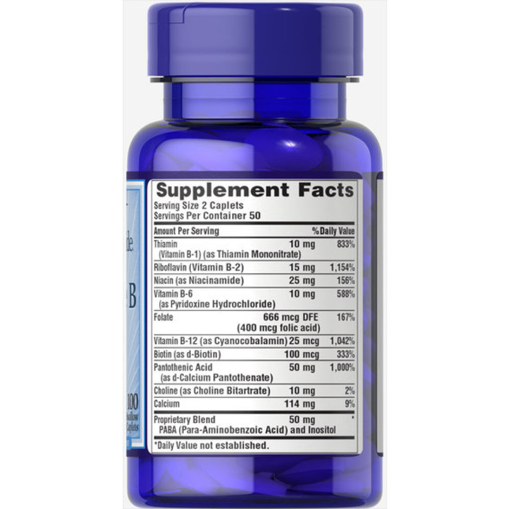 В комплекс Puritan's Pride Complete B (Vitamin B Complex) 100 Caplets