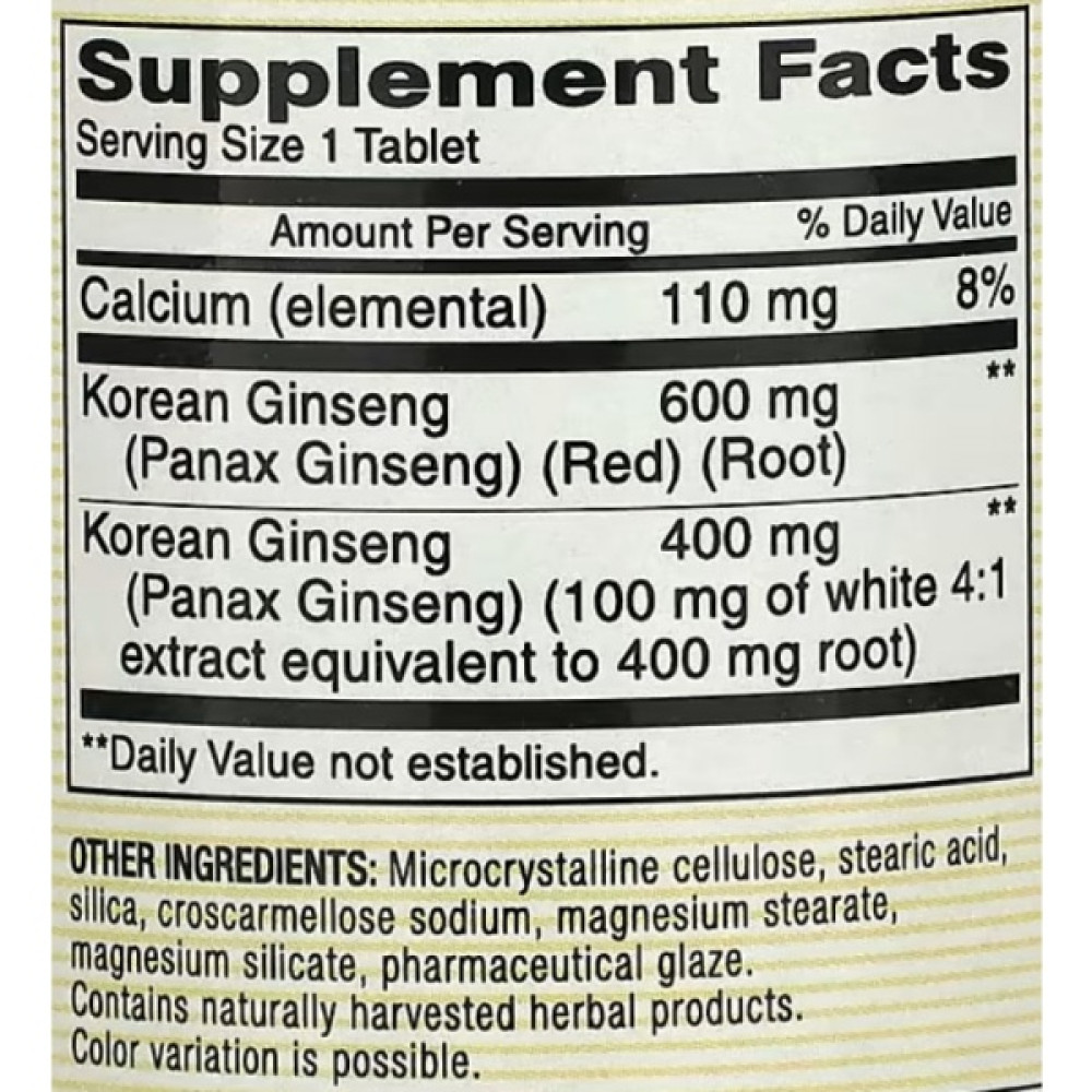 Комплекс для профілактики нервової системи Mason Natural Whole Herb Korean Ginseng 60 Tabs