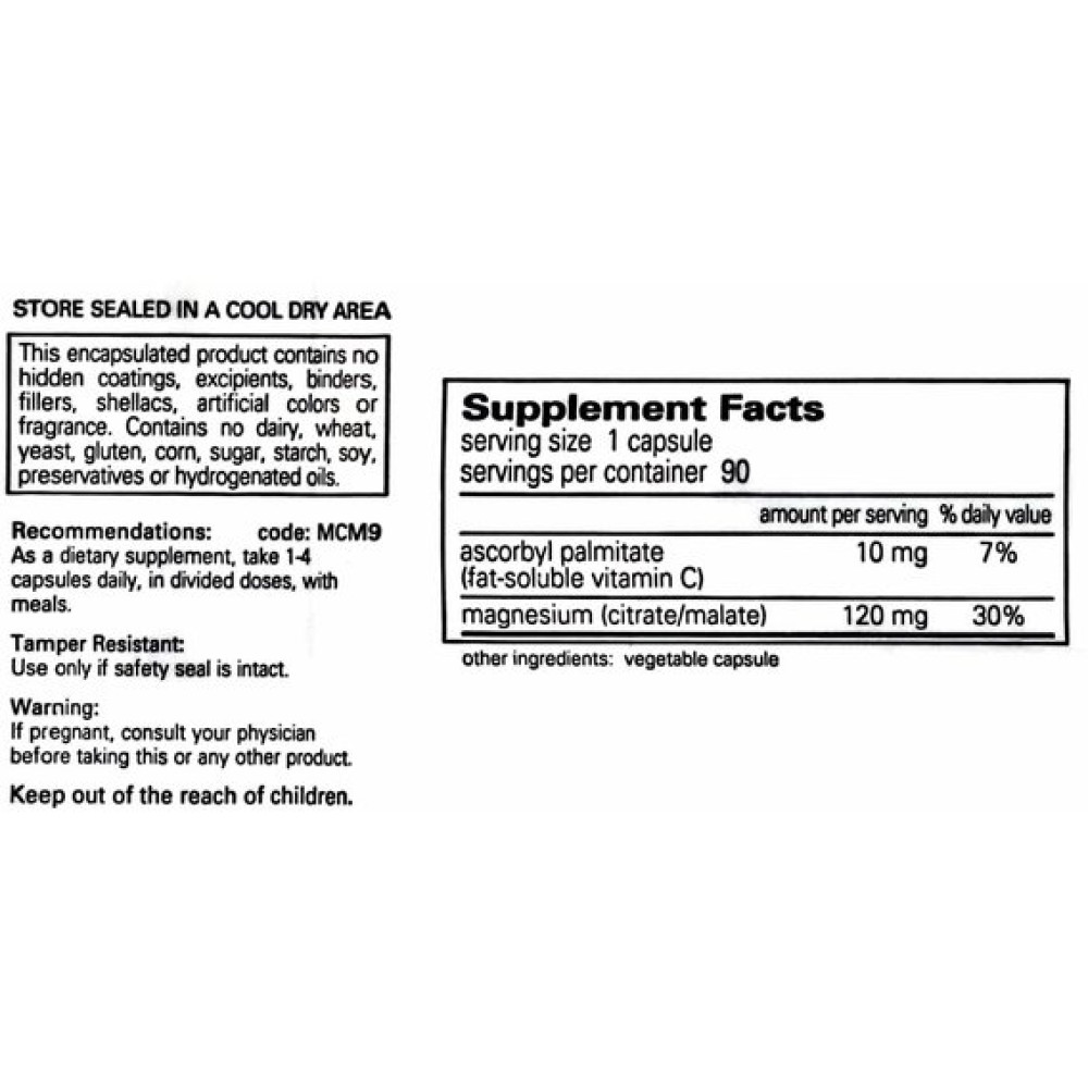 Мікроелемент Магній Pure Encapsulations Magnesium (citrate/malate) 120 mg 90 Caps