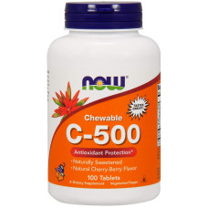 Вітамін C NOW Foods Chewable C-500 100 Tabs Cherry Berry